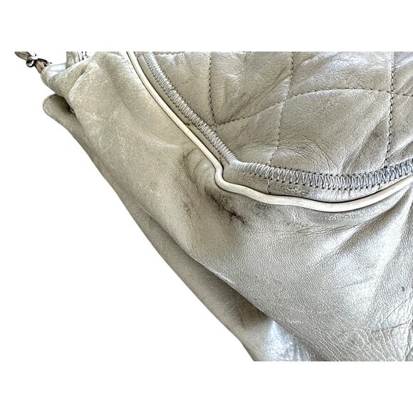 Authentic Chanel Quilted Calfskin Tote – Beige / Silver Hardware - Picture 13 of 16